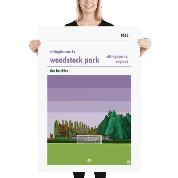 Massive football poster of Sittingbourne FC and Woodstock Park