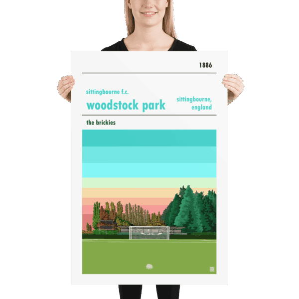 Huge football poster of Sittingbourne FC and Woodstock Park