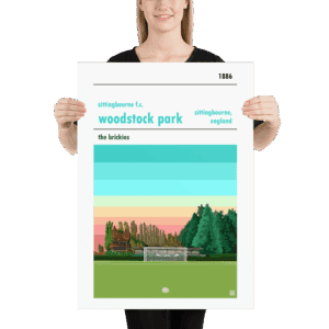 Large football poster of Sittingbourne FC and Woodstock Park