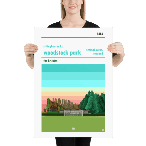 Large football poster of Sittingbourne FC and Woodstock Park