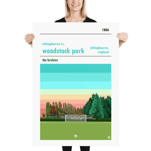 Massive football poster of Sittingbourne FC and Woodstock Park