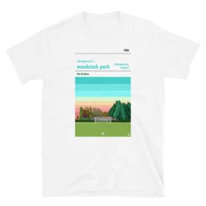 White t-shirt of Sittingbourne FC and Woodstock Park