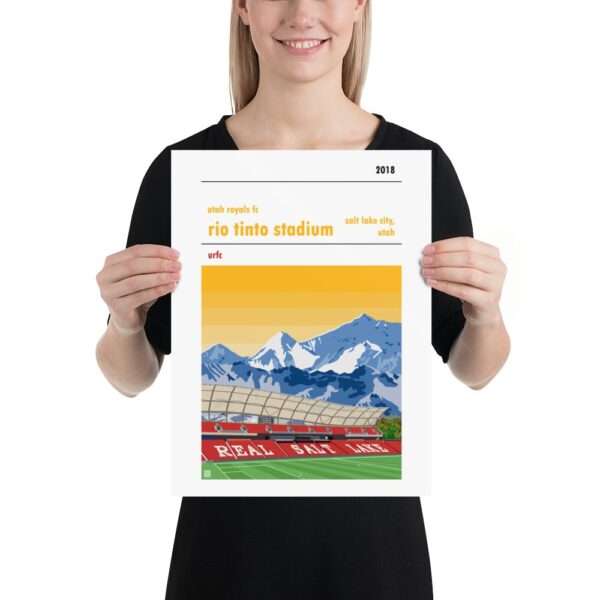 Medium football poster of the Utah Royals FC and the Rio Tinto Stadium