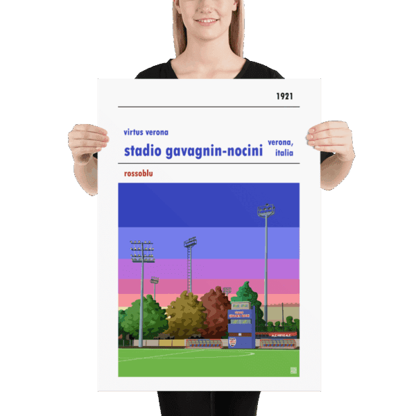 Large football poster of Virtus Verona and Stadio Gavagnin Nocini