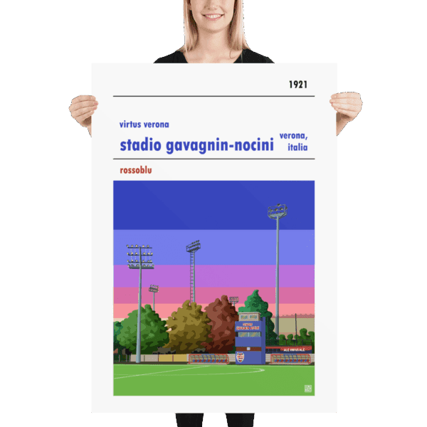 Massive football poster of Virtus Verona and Stadio Gavagnin Nocini