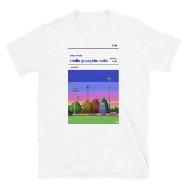 White t-shirt of Virtus Verona and Stadio Gavagnin Nocini