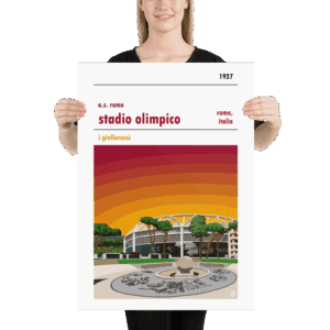 Large football poster of AS Roma and Stadio Olimpico
