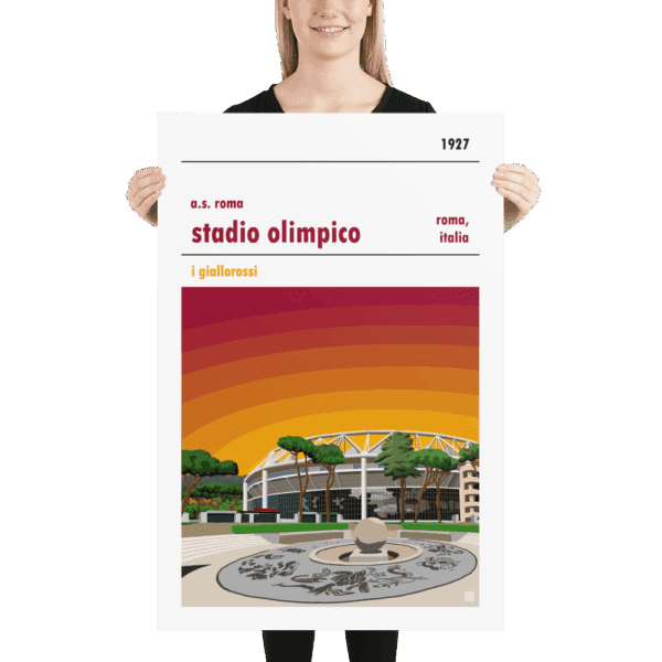 Huge football poster of AS Roma and Stadio Olimpico