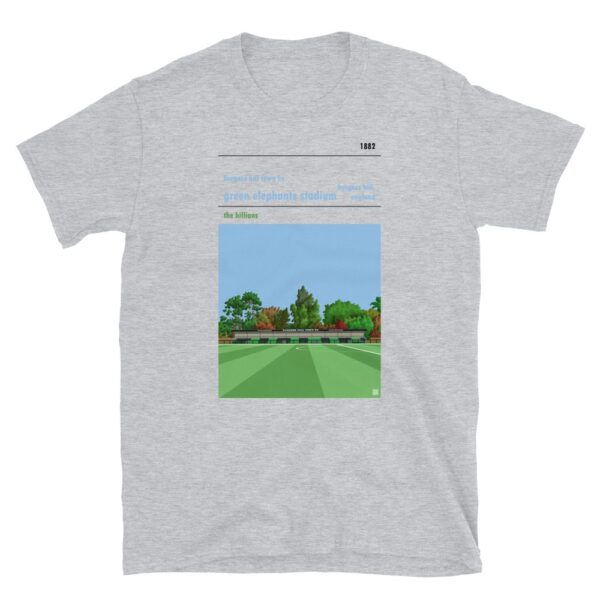 Grey t-shirt of Burgess Hill Town FC and Elephants Stadium