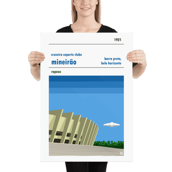 Large football poster of Cruzeiro and Estadio Mineirao