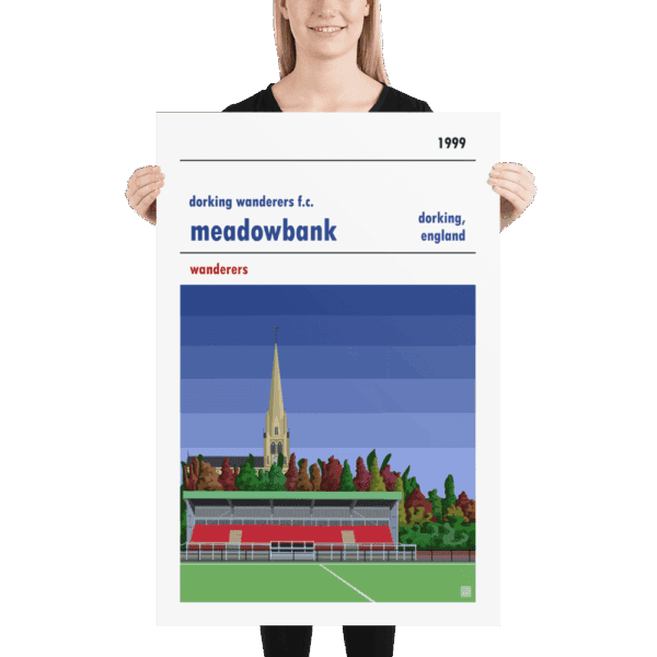 Huge football poster of Dorking Wanderers FC and Meadowbank