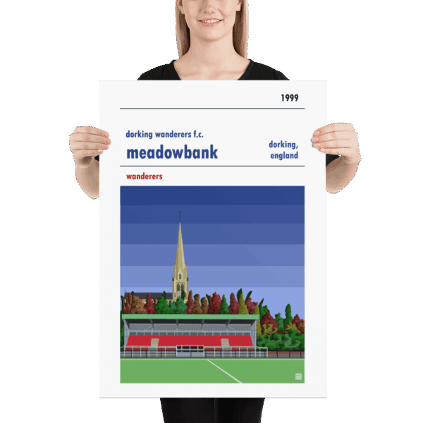 Large football poster of Dorking Wanderers FC and Meadowbank