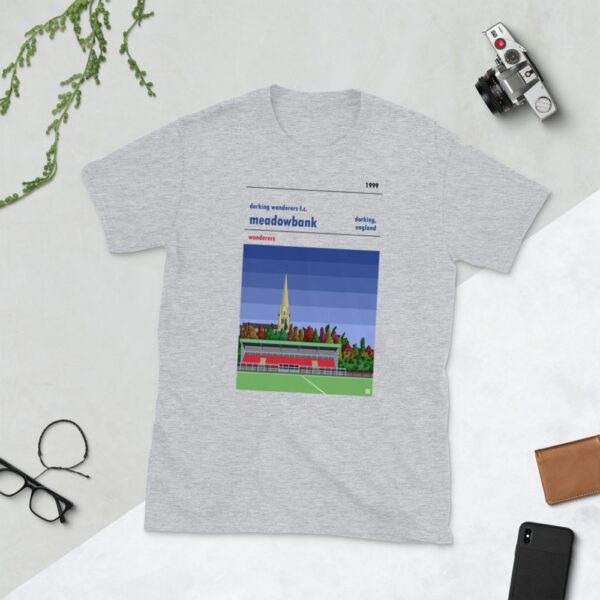 Light grey t-shirt of Dorking Wanderers FC and Meadowbank