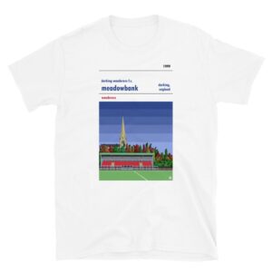 White t-shirt of Dorking Wanderers FC and Meadowbank