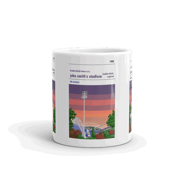 Retro look John Smith's Stadium, Huddersfield Town AFC, Sunset Mug - Image 3