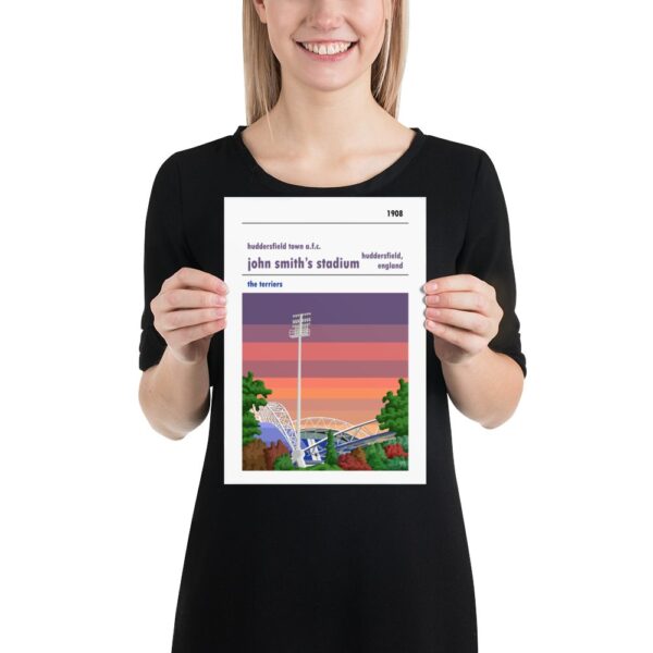 Small John Smith’s Stadium and Huddersfield Town AFC, Sunset football poster