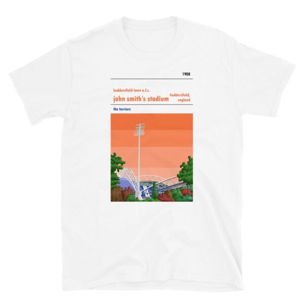 White t-shirt of Huddersfield Town AFC and John Smith's Stadum