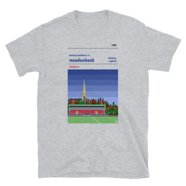 Grey t-shirt of Dorking Wanderers FC and Meadowbank