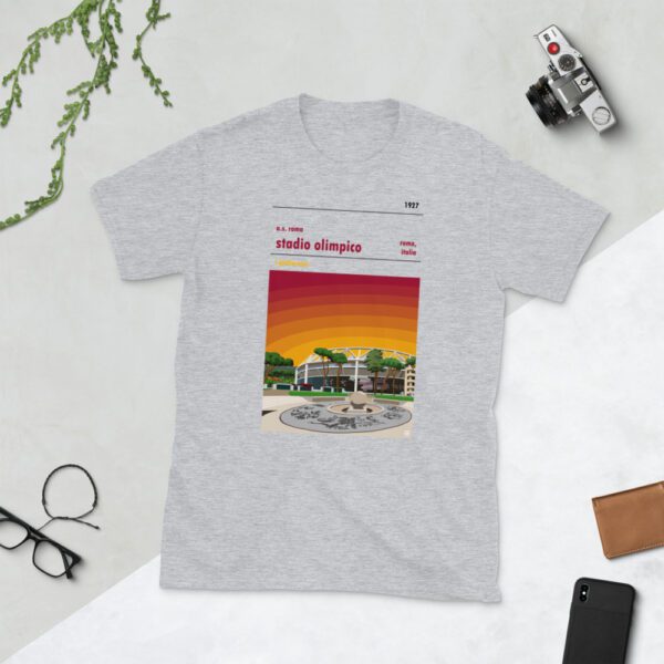 Light grey t-shirt of AS Roma and Stadio Olimpico