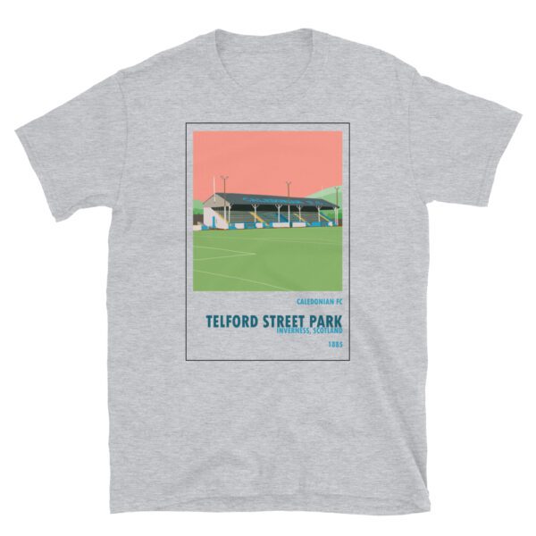 Grey t-shirt of Caledonian FC and Telford Street Park