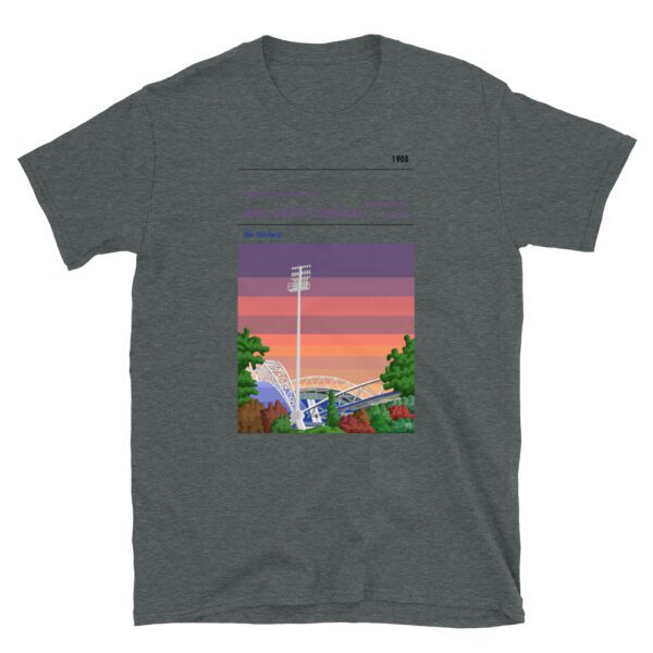 Dark grey John Smith’s Stadium and Huddersfield Town AFC, Sunset t-shirt