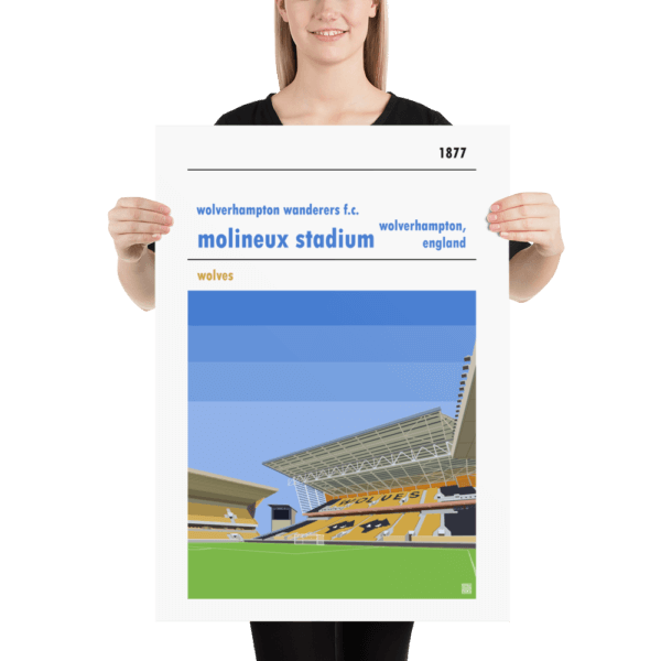 Large Wolverhampton Wanderers FC and Molineux football poster