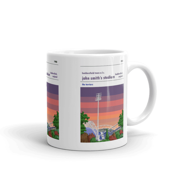 Retro look John Smith's Stadium, Huddersfield Town AFC, Sunset Mug - Image 2