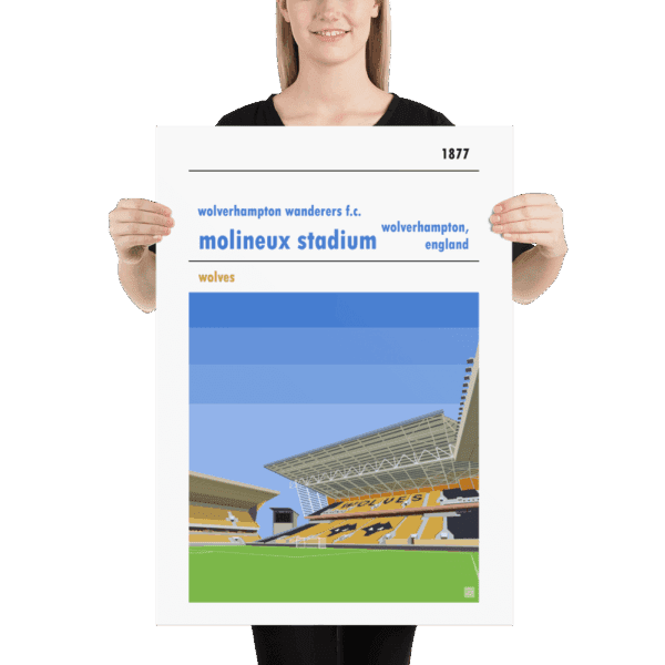 Large Wolverhampton Wanderers FC and Molineux football poster