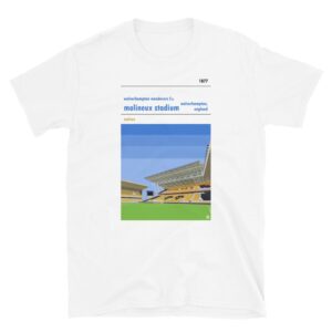 White t-shirt of Wolverhampton Wanderers FC and Molineux