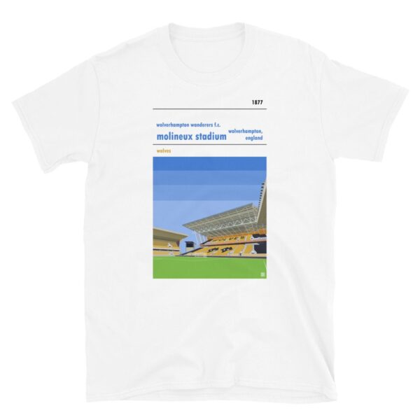 White t-shirt of Wolverhampton Wanderers FC and Molineux
