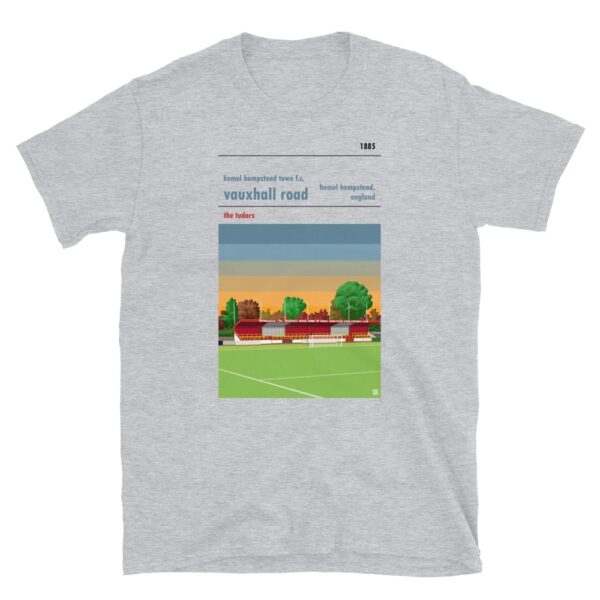 Grey t-shirt of Hemel Hempstead FC and Vauxhall Road