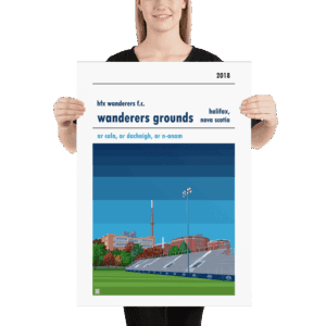 Large football poster of HFX Wanderers and Wanderers Ground