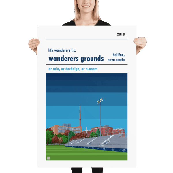 Massive football poster of HFX Wanderers and Wanderers Ground