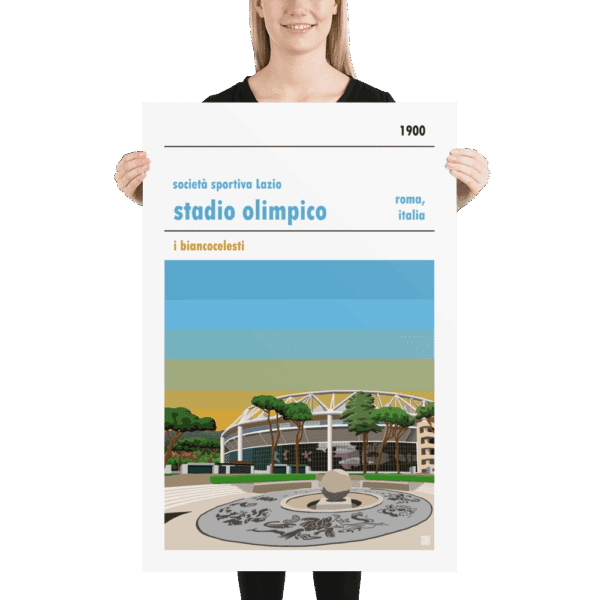 Huge football poster of Lazio and and Stadio Olimpico