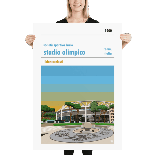Massive football poster of Lazio and and Stadio Olimpico