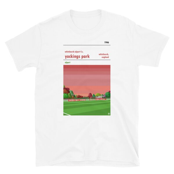 White t-shirt of Whitchurch Alport FC and Yockings Park