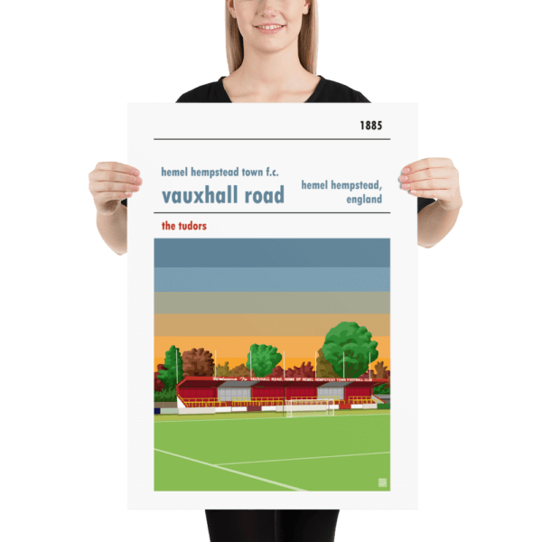 Large football poster of Hemel Hempstead FC and Vauxhall Road