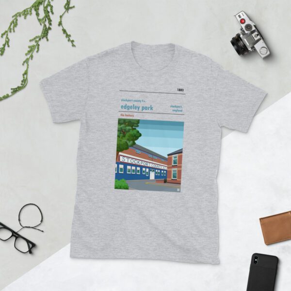 Hipster grey t-shirt of Stockport County FC and Edgeley Park