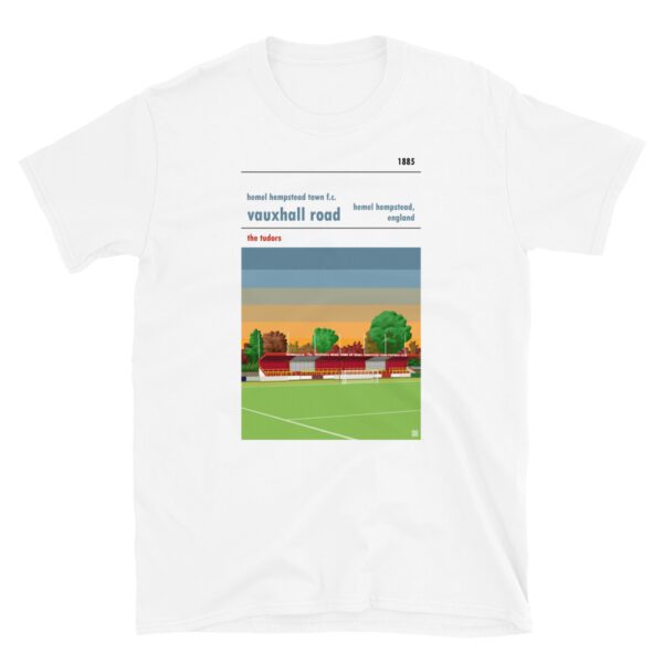 White t-shirt of Hemel Hempstead FC and Vauxhall Road