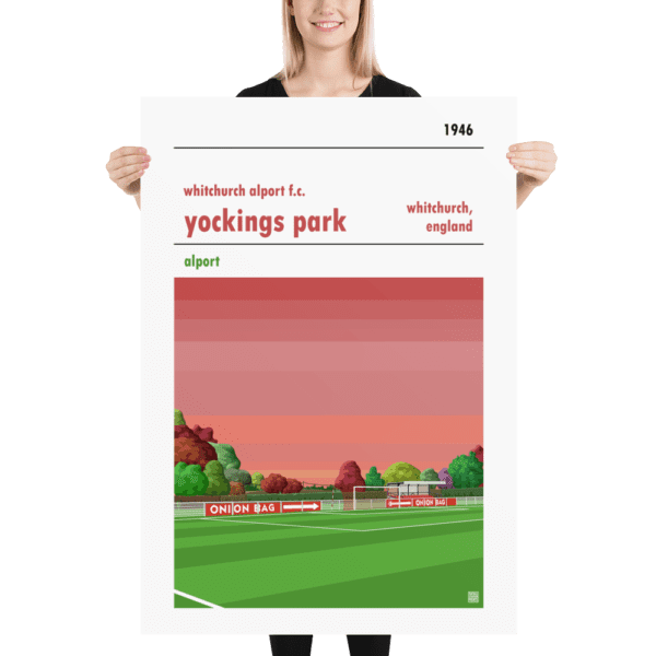 Massive football poster of Whitchurch Alport FC and Yockings Park