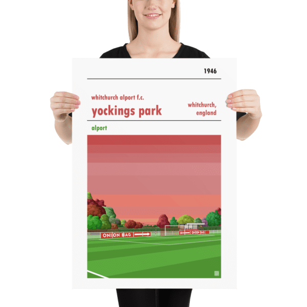 Large football poster of Whitchurch Alport FC and Yockings Park