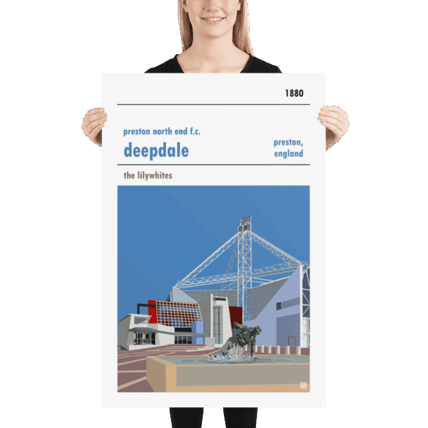 Huge football poster of Preston North End FC and Deepdale