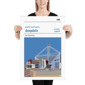 Large football poster of Preston North End FC and Deepdale