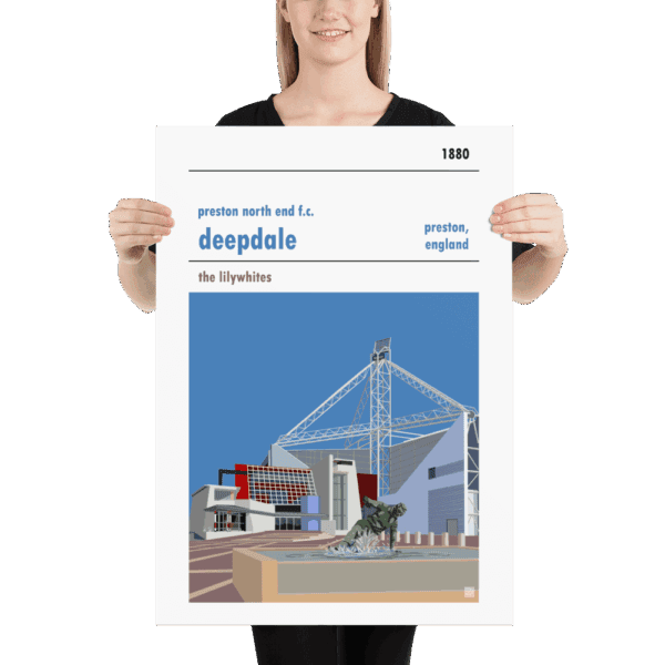 Large football poster of Preston North End FC and Deepdale