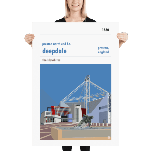 Massive football poster of Preston North End FC and Deepdale
