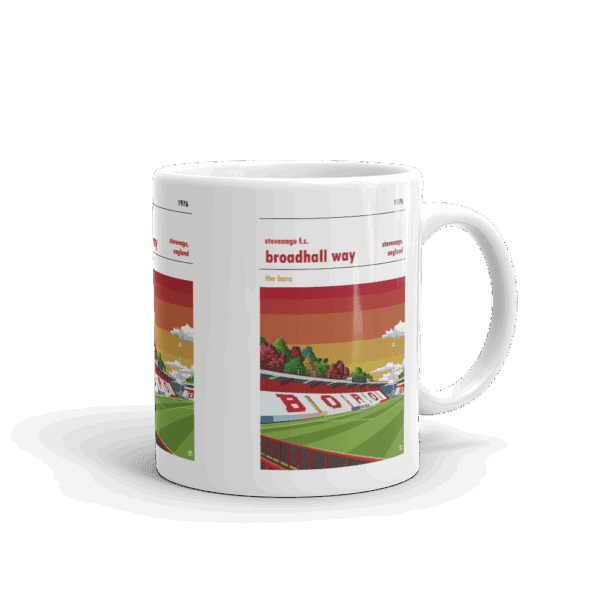Retro look Broadhall Way, Red Sky, Stevenage FC Mug - Image 2