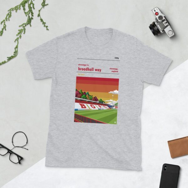 Hipster grey Stevenage FC and Broadhall Way t-shirt