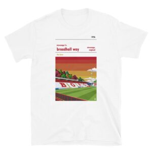 White Stevenage FC and Broadhall Way t-shirt