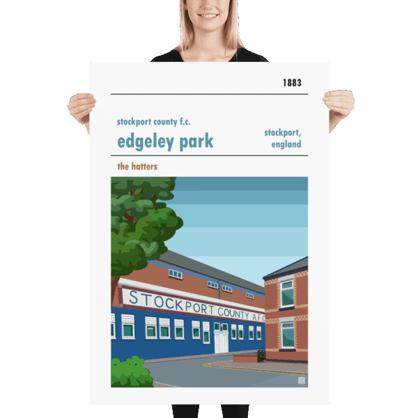 Massive football poster of Stockport County FC and Edgeley Park