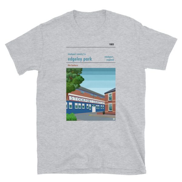 Grey t-shirt of Stockport County FC and Edgeley Park